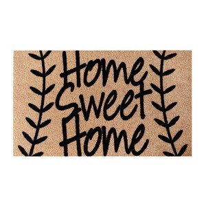 A1HC Natural Coir Flocked Door mat with Heavy Duty Non-Slip PVC Backing, Low-Profile Durable Doormat - 1 of 4