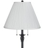 360 Lighting Dyna Traditional 58" Tall 2-Light Standing Floor Lamp Skinny Pole Pull Chain Black Finish Living Room Bedroom House Pleated White Shade - 2 of 4