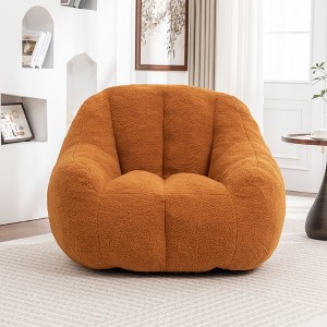 NicBex 37.4" Classic Faux Fur Bean Bag Chair, Comfy Ergonomic Lazy Sofa Chair for Dorm, Living Room, Yellow - 1 of 4