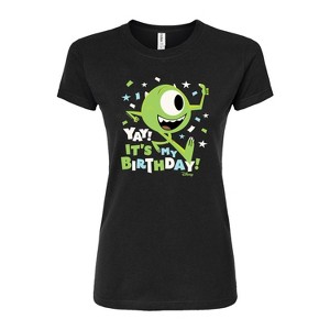 Women's - Disney - Mike Yay It's My Birthday Fitted Graphic T-Shirt - 1 of 3