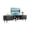 TV Stands, TV Console Table for TVs Up to 70", Entertainment Center with 2 Large Storage Cabinets, Wood TV Stand - 2 of 4