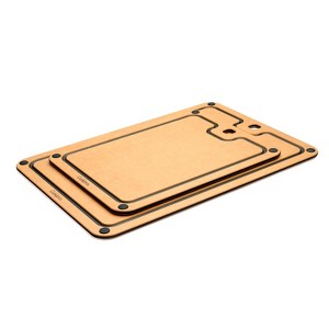Cuisipro Fibre Wood Cutting Boards with Silicone Feet, Set of 2, Natural/Slate - 1 of 2