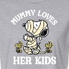 Women's - Peanuts - Mummy Loves Her Kids Cropped Graphic T-Shirt - 2 of 4
