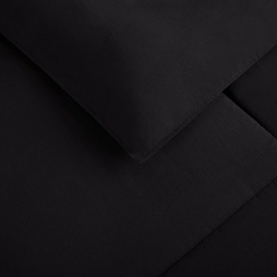 Black Full Microfiber Bedspread Set with Stain Protection