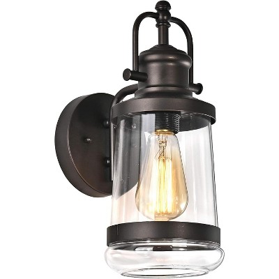 Chloe Lighting Derrick Transitional 1 Light Rubbed Bronze Outdoor Wall Sconce 14" Height