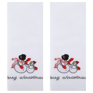 REGALWOVEN Christmas Cotton Absorbent Soft Cute Letter Print Bathroom Decorative Hand Face Towel Set 13" x 29" - 1 of 4