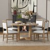 Whisen 5-Piece Retro Dining Set with Round Table Top and 4 Upholstered Chairs - 3 of 4