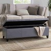 CAVINAS Rectangular PU Leather Storage Ottoman Bench,Upholstered Ottoman with Stitched Details for Living Room,Bedroom - 4 of 4