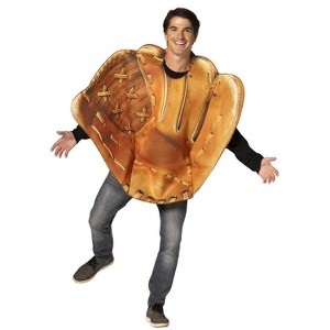 Imposta Costumes Adult Baseball Glove Mitt Costume Bodysuit Brown One Size - 1 of 4