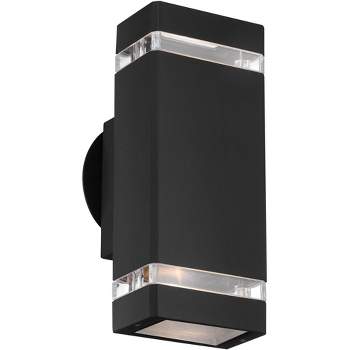 Possini Euro Design Skyridge Modern Wall Light Sconce Black Hardwire 4 1/2" 2-Light Fixture Up Down for Bedroom Bathroom Vanity Reading Living Room