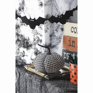 Racxily for Holiday Halloween Decor 9.5" Black Velvet Pumpkin Large - 1 of 4