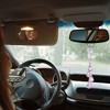 4 Pcs Car Rearview Mirror Pendant, Love-Shaped Car Rearview Mirror Alloy Rhinestone Crystals Hanging Ornament - 2 of 4