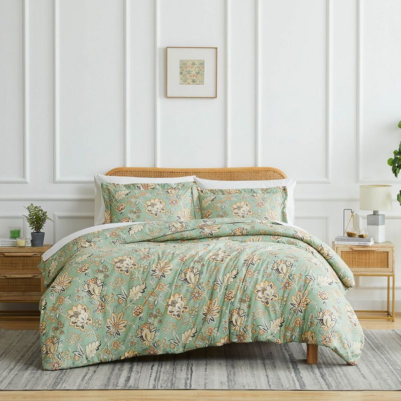 Southshore Fine Living Jacobean Willow Oversized ultra-soft Floral Duvet Cover Set with shams, 1 of 7