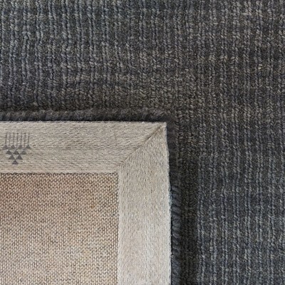 Charcoal and Blue Hand-Tufted Wool Runner Rug