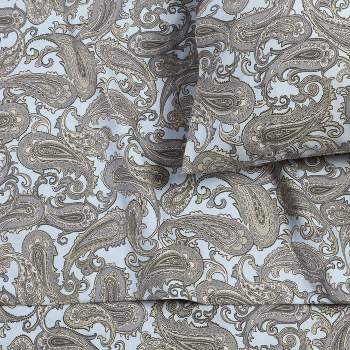 Tribeca Living Queen Ava Paisley Portuguese Cotton Flannel Extra Deep Pocket Sheet Set