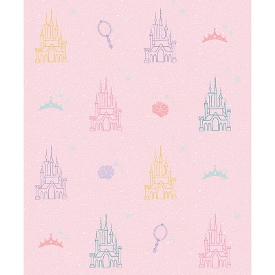 Disney Princess Castle Peel and Stick Wallpaper Pink - RoomMates