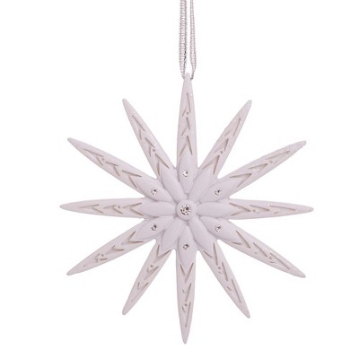 Kurt Adler 4 Inch Modern Snowflake Ornament with Swarovski Elements