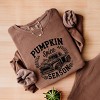 Simply Sage Market Pumpkin Spice Season Truck Distressed Lightweight Garment Dyed Sweatshirt - 2XL - Espresso - 3 of 4