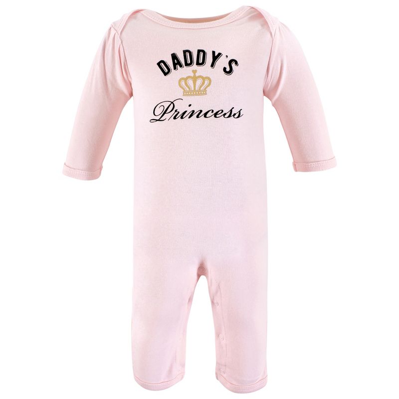 Hudson Baby Infant Girl Cotton Coveralls, Daddys Princess, 3 of 6