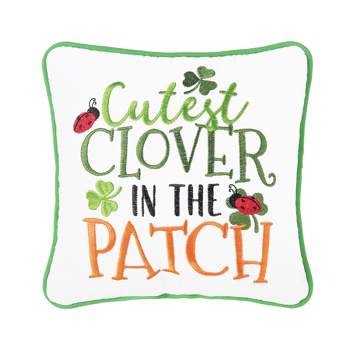 C&F Home Cutest Clover In The Patch Embroidered 10 X 10 Inch Throw Pillow St. Patrick's Day Decorative Accent Covers For Couch And Bed