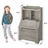 Kids Toy Organizer and Bookshelf, Wood Toy Storage Kids Book Shelf w/Flip-Top, 2-Cubby Toy Shelf, 1 Open Bookshelf, Bookcase Book & Toy Shelf Storage - 2 of 4