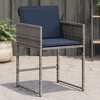 vidaXL Patio Chairs with Cushions 4 pcs Gray Poly Rattan - 2 of 4