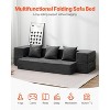VEVOR Folding Sofa Bed, 3-in-1 Foldable Couch Bed with 3 Pillows and Washable Cover, 25D High Density Memory Foam Sleeper Chair Bed, Dark Grey(Twin) - 3 of 4