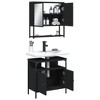 vidaXL 2 Piece Bathroom Furniture Set - Black Engineered Wood - Wall-Mounted Mirror & Sink Cabinet - Space-Saving Design - 4 of 4