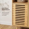 Storage Cabinet with Slatted Door & Hidden Laundry Basket/Tilt Out 10 Gallon Trash Can - 4 of 4