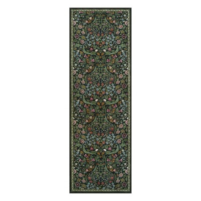 Lahome GST Intricate Floral Abundance Short Pile Velvet Rectangular Indoor Area Rug