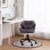CAVINAS Velvet Gas Lift Swivel Office Chair with Wheels,Modern Gaming Chair with Adjustable Height and Metal Base,Computer Chair for Office - 2 of 4