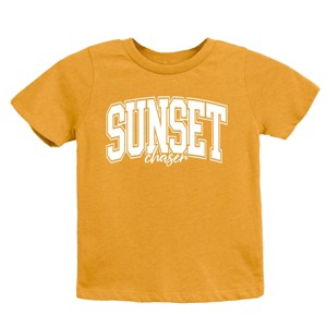 The Juniper Shop Varsity Sunset Chaser Youth Short Sleeve Tee - S - Mustard - 1 of 4