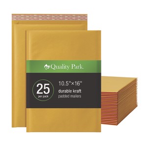 Quality Park Kraft Bubble Mailers, Barrier Bubble Cushion, Redi-Seal Adhesive Closure, 10.5 x 15, Brown Kraft, 25/Pack - 1 of 1