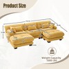GDFStudio Gaskell Modern 3-Seat Velvet Upholstered U-Shape Sectional Sofas with 2 Ottomans - 3 of 4