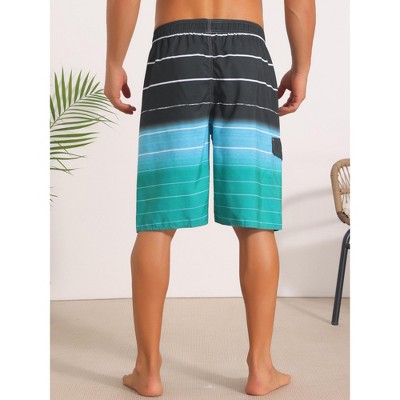 Мужские шорты INSPIRE CHIC Men's Striped Drawstring Waist Vacation Long Board Shorts with Pockets 32 Navy Blue — фото 3