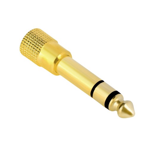 SMALL to BIG Headphone Adapter Converter Plug 3.5mm to 6.35mm Jack Audio  GOLD