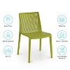 WRGHOME Ravenna Modern Outdoor/Indoor Plastic Resin Stacking Patio Dining Chairs  (Set of 2) - 3 of 4