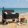 NAYSAYE Folding Wagon 3-in-1 Collapsible Utility Cart with Bench Seat and All Terrain Wheels for Camping, Black, 40.94"*20.47"*44.29" - 2 of 4