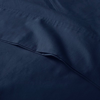 Navy Full Cotton Percale Sheet Set