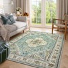 Lahome Medallion Floral Hallway Area Rug–Soft Low Pile Washable Non-Slip Carpet for Kitchen,Bedroom, Living Room,or Dining Room - 2 of 4