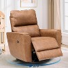 Power Recliner Chair Swivel Rockery Glider PU Leather Upholstered Glider Recliner Nursery Chair with USB Port and Lumbar Support - 4 of 4