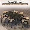 LeisureMod Upholstered Dining Chair in Leather with Wickered Back and Stainless Steel Legs Ervilla Series Set of 4 - 3 of 4