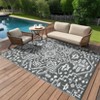 Large Waterproof Outdoor Rug 9x18 Reversible Plastic Straw Patio Rug, UV-Resistant Vintage Medallion Carpet, Easy-Cleaning Portable RV Mat for Deck - 2 of 4
