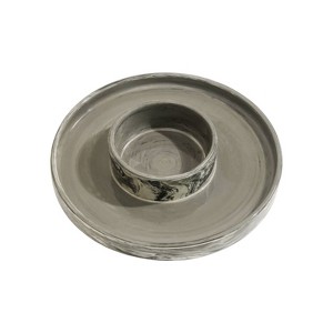 SEVOBAL Serving Platters Round Ceramic Snack Platter, Ideal for Parties, Gatherings, Family Dinners, Snack Serving Moments, Gray, 9.45"*9.45"*1.57" - 1 of 4
