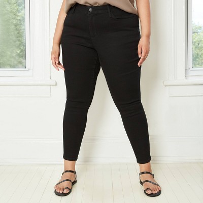 black skinny pants plus size