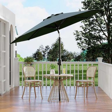 Market Umbrella Stand Most Durable Patio Umbrella Jojoka 10ft Patio  Umbrella With Sturdy Ribs,Table Umbrella With Push Button Tilt And  Crank,Dark Green