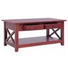 vidaXL Coffee Table Brown 39.4 in.x21.7 in.x18.1 in. Solid Mahogany Wood - 2 of 4