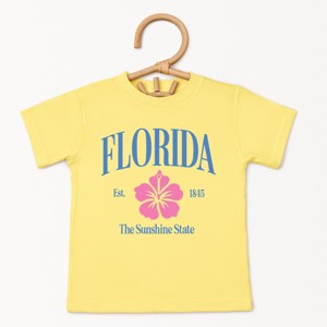 The Juniper Shop Florida The Sunshine State Toddler Short Sleeve Tee - 4T - Yellow - 1 of 4