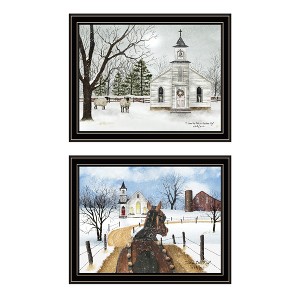 2- Piece Vignette Sleigh Bells Ring Black Framed Wall Art for Living Room, Bedroom Wall Art Print for Home Decor by Billy Jacobs - 1 of 4