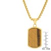Steeltime Men's stainless steel and tiger eye dog tag pendant. Color Option: Gold, Black - 3 of 4